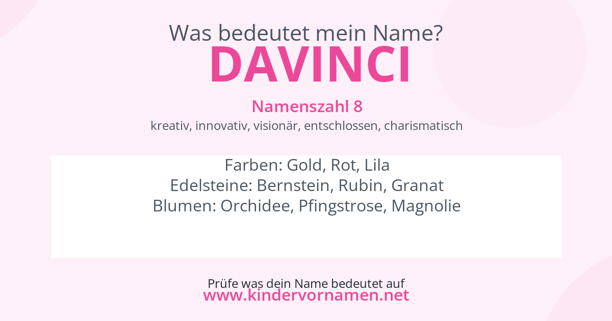Was bedeutet der Name Davinci?