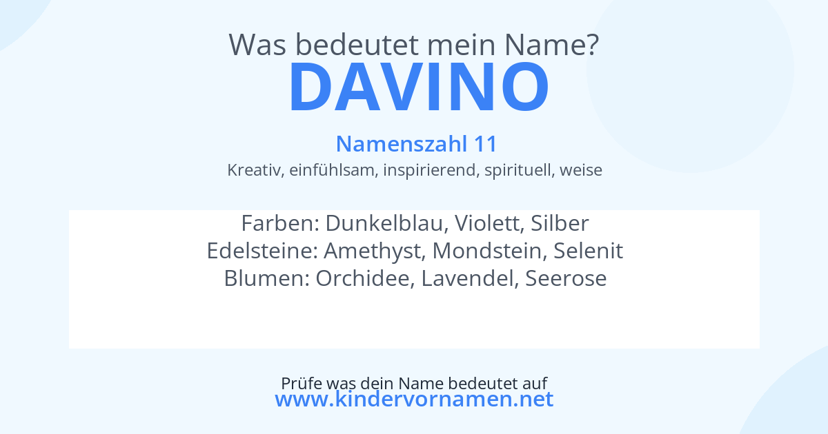 Was bedeutet der Name Davino?