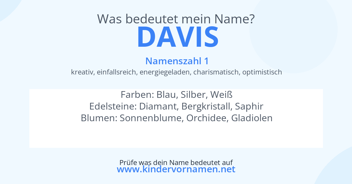 Was bedeutet der Name Davis?