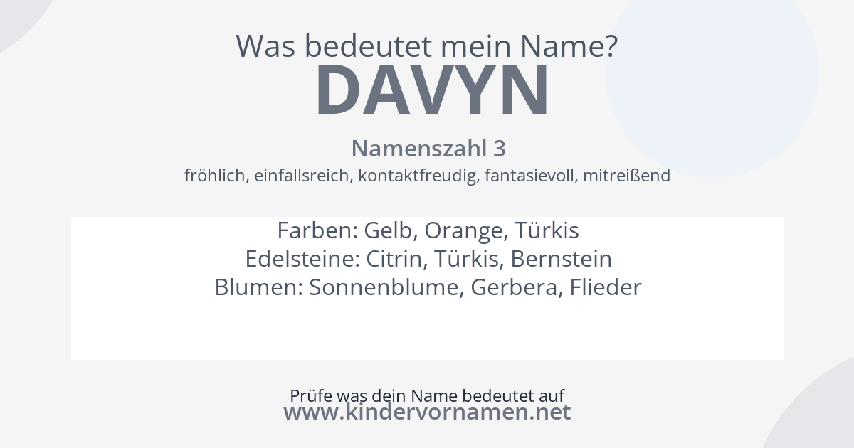 Was bedeutet der Name Davyn?