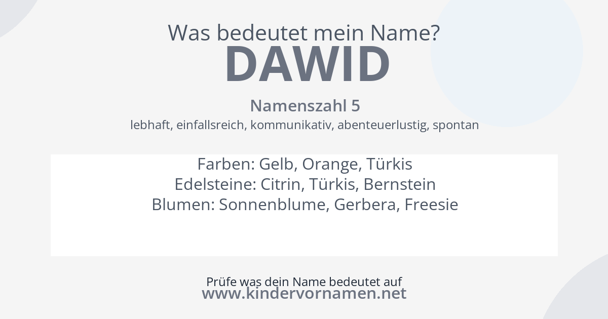 Was bedeutet der Name Dawid?