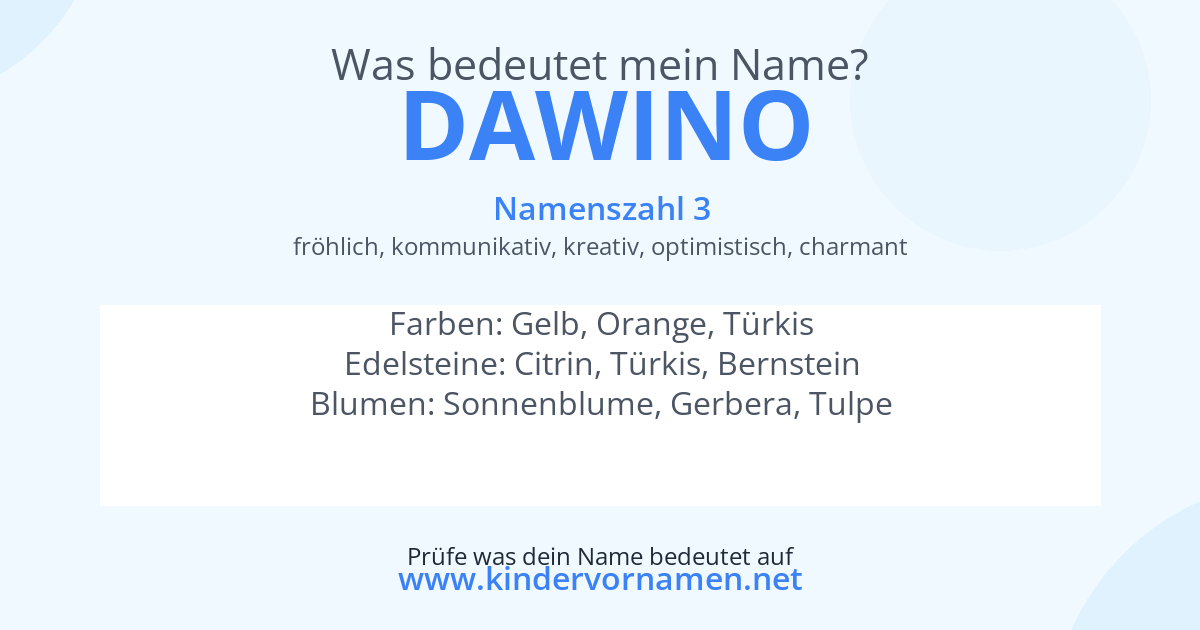 Was bedeutet der Name Dawino?