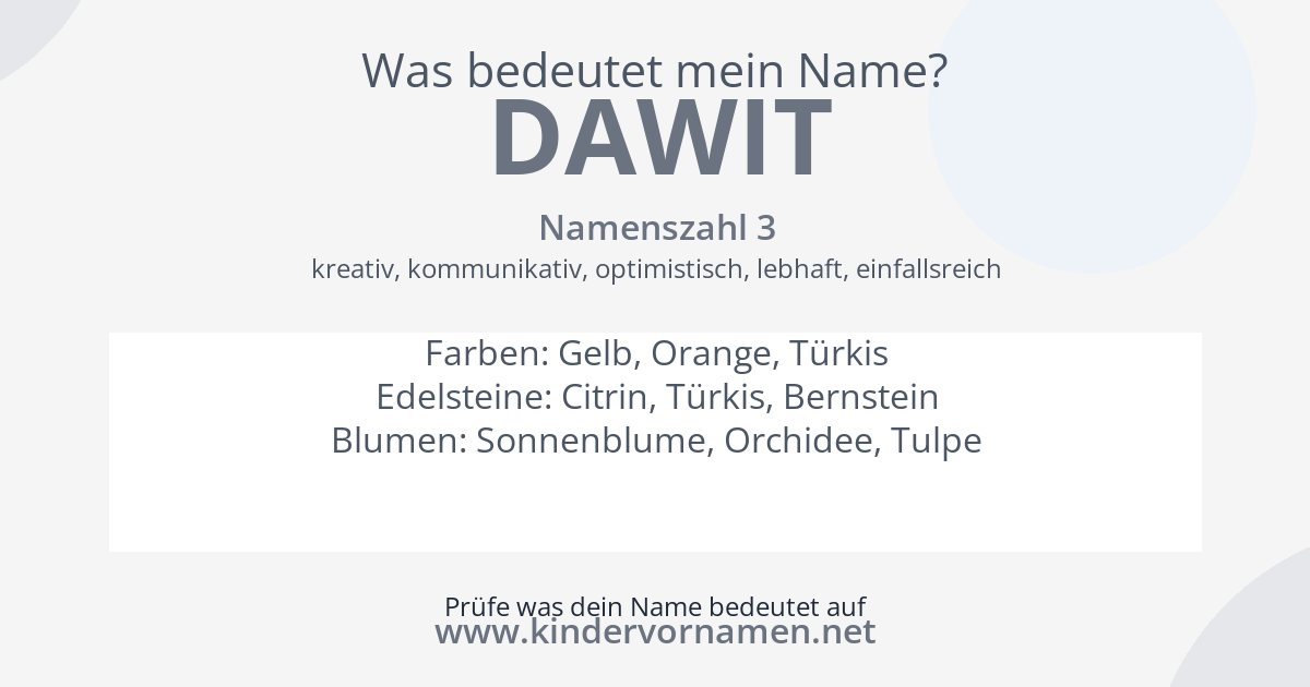Was bedeutet der Name Dawit?