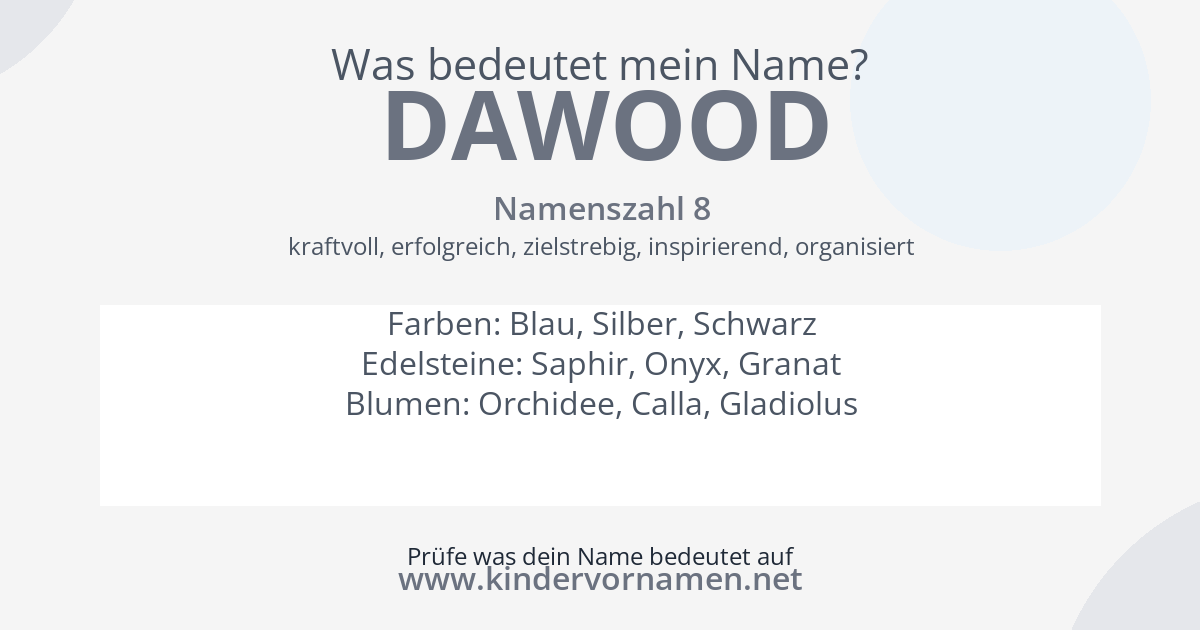 Was bedeutet der Name Dawood?