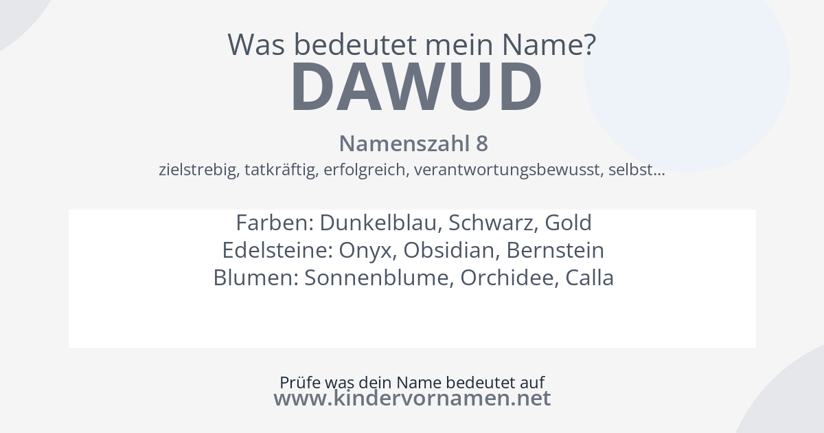 Was bedeutet der Name Dawud?