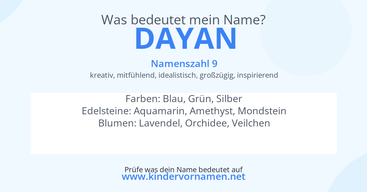 Was bedeutet der Name Dayan?