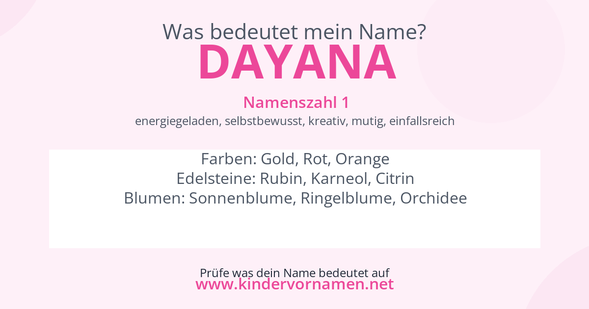 Was bedeutet der Name Dayana?