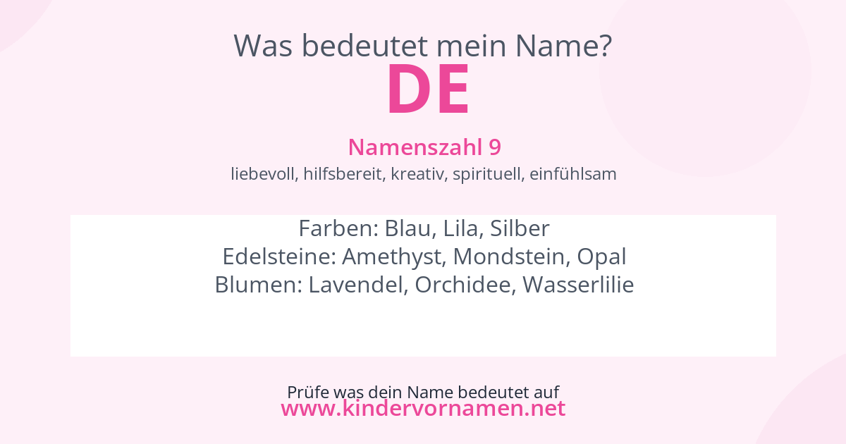 Was bedeutet der Name De?
