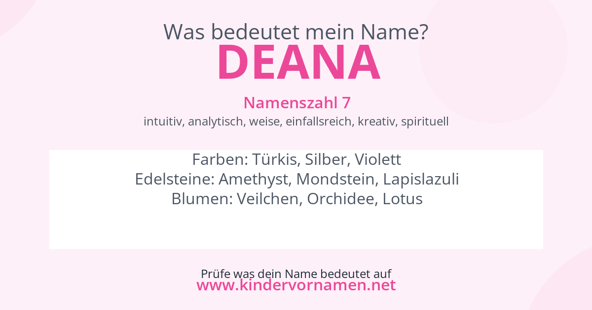 Was bedeutet der Name Deana?