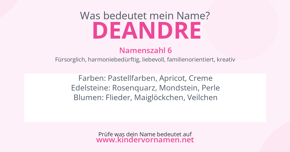 Was bedeutet der Name Deandre?