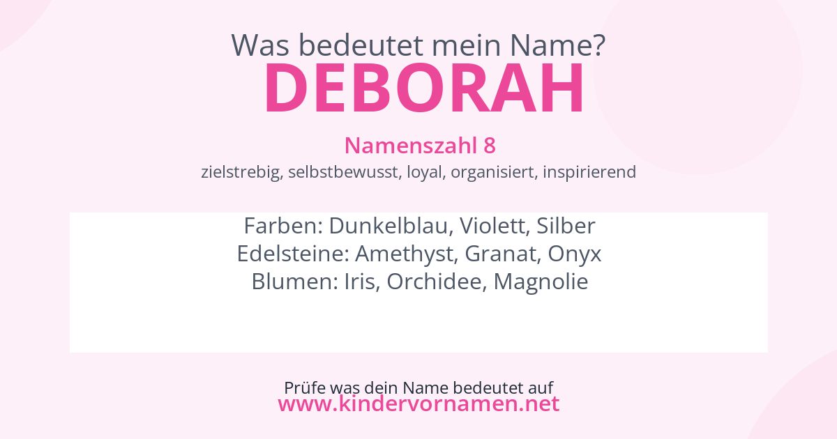 Was bedeutet der Name Deborah?