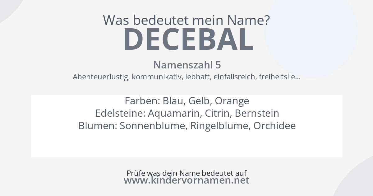 Was bedeutet der Name Decebal?