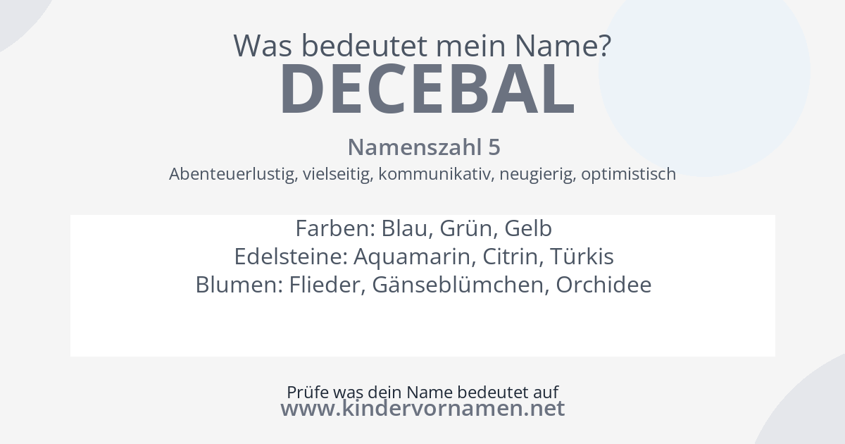 Was bedeutet der Name Decebal?