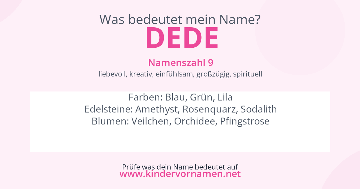 Was bedeutet der Name Dede?