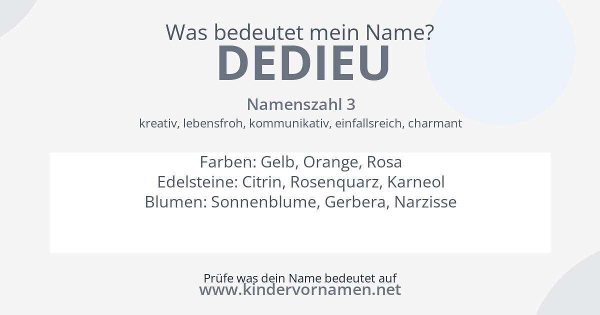Was bedeutet der Name Dedieu?