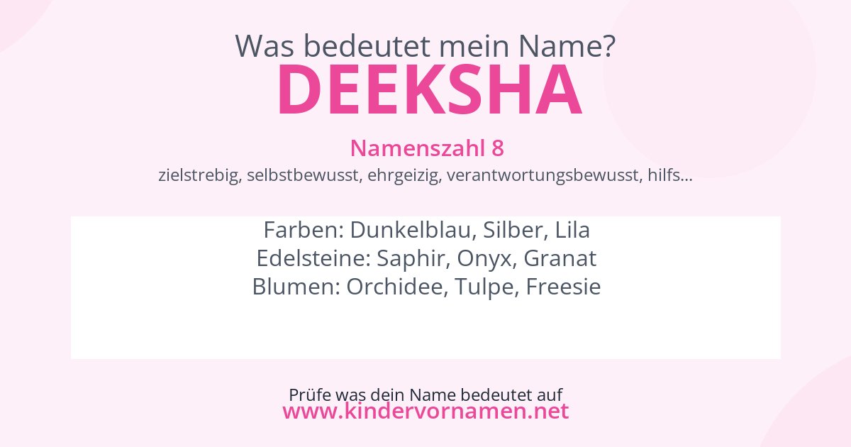 Was bedeutet der Name Deeksha?