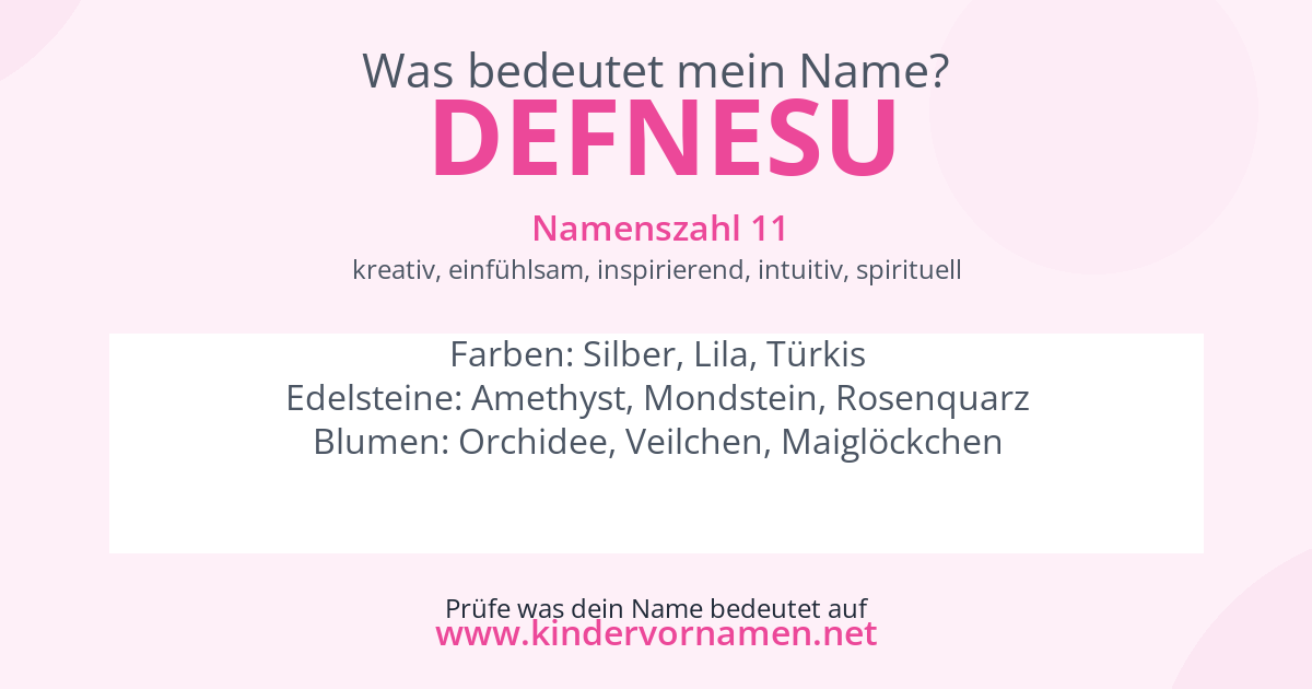 Was bedeutet der Name Defnesu?