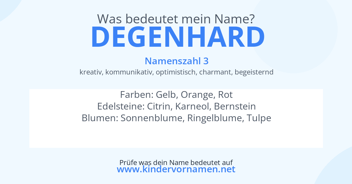 Was bedeutet der Name Degenhard?