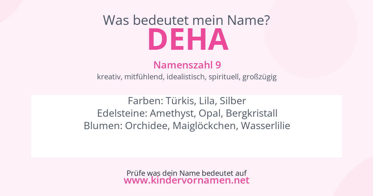 Was bedeutet der Name Deha?