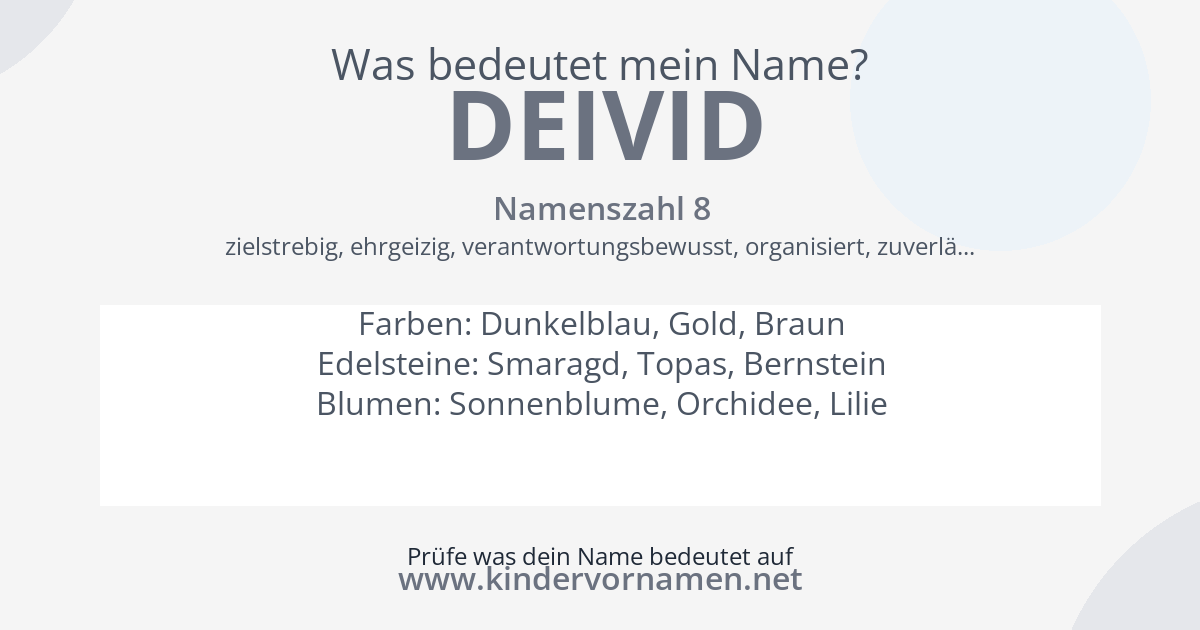 Was bedeutet der Name Deivid?