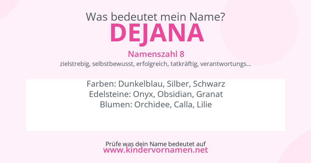 Was bedeutet der Name Dejana?