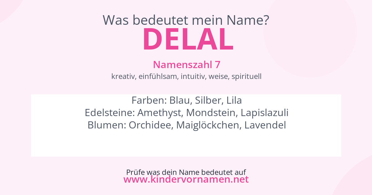 Was bedeutet der Name Delal?