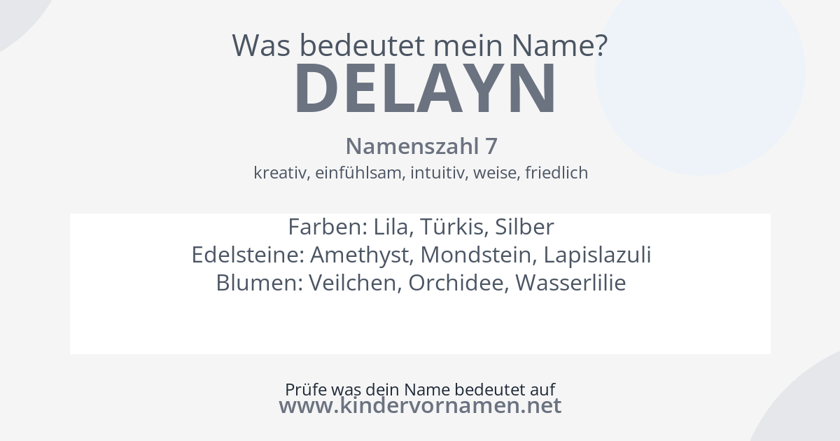 Was bedeutet der Name Delayn?