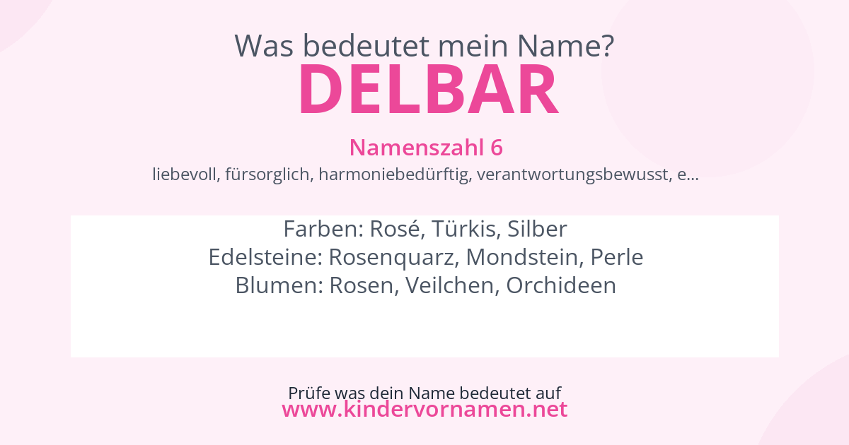 Was bedeutet der Name Delbar?