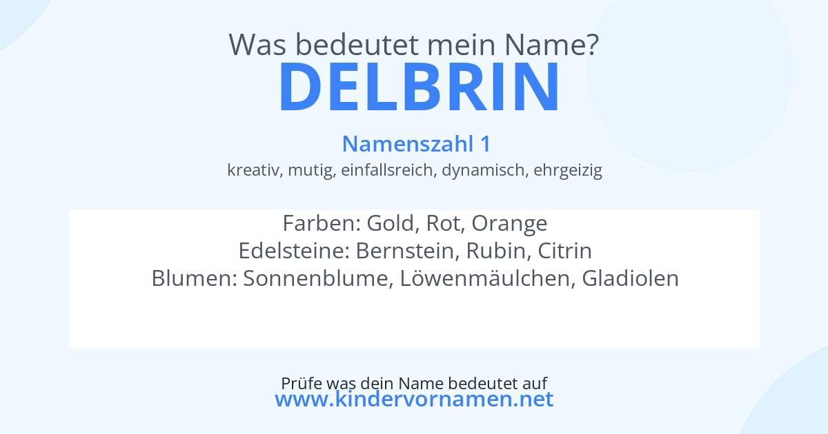 Was bedeutet der Name Delbrin?