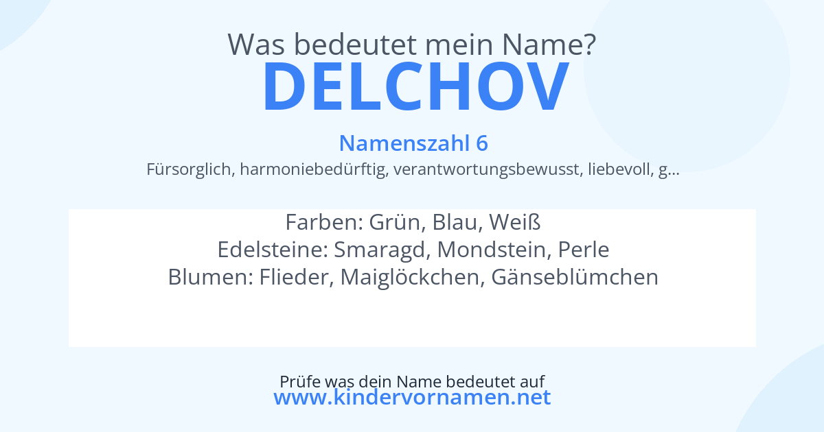 Was bedeutet der Name Delchov?