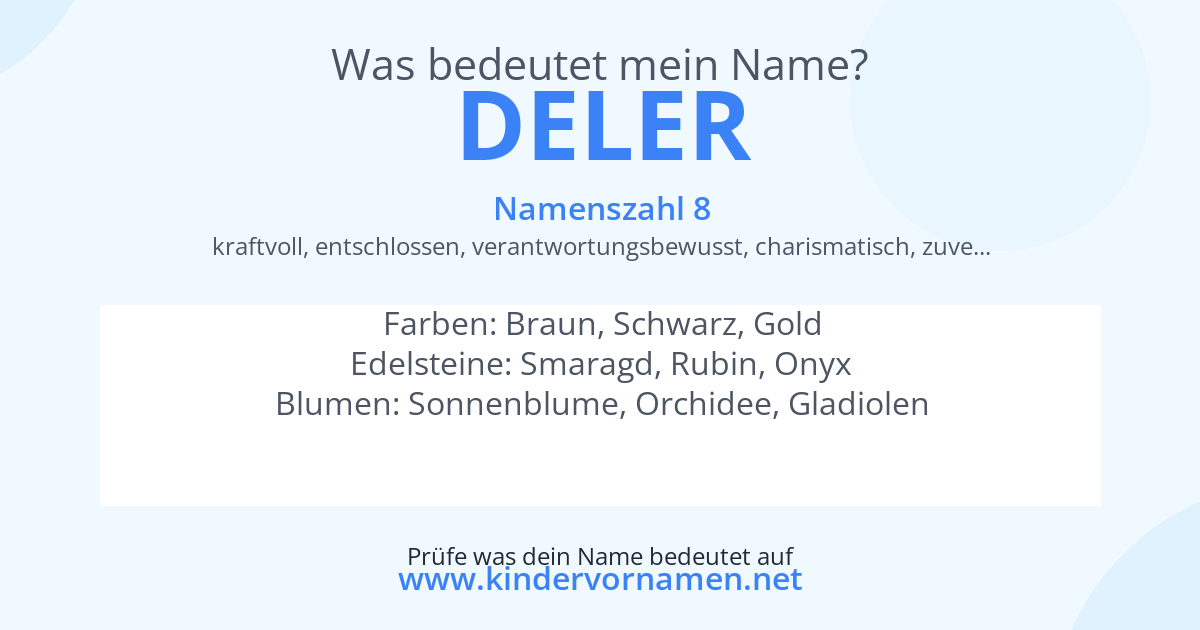 Was bedeutet der Name Deler?