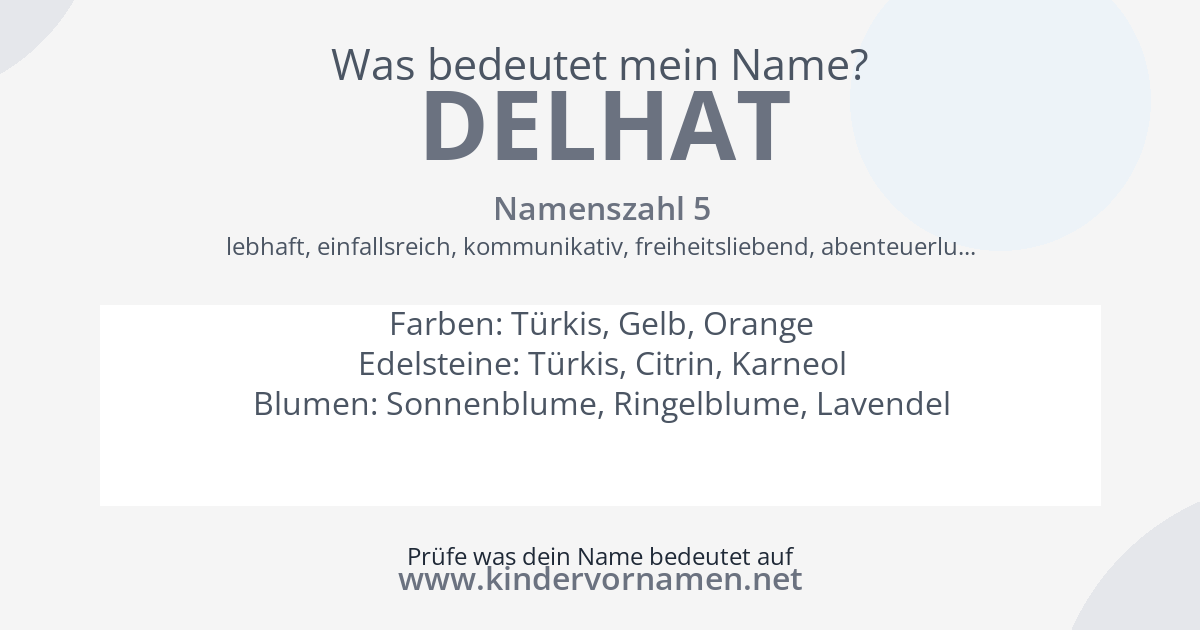 Was bedeutet der Name Delhat?