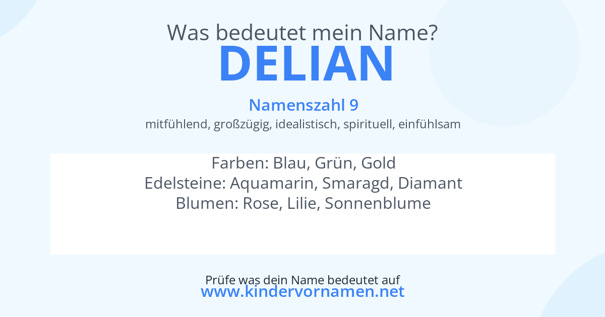 Was bedeutet der Name Delian?