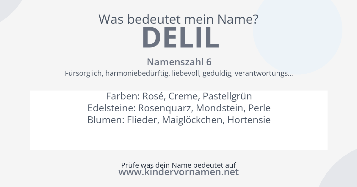 Was bedeutet der Name Delil?