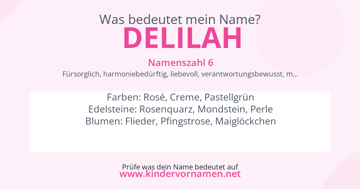 Was bedeutet der Name Delilah?