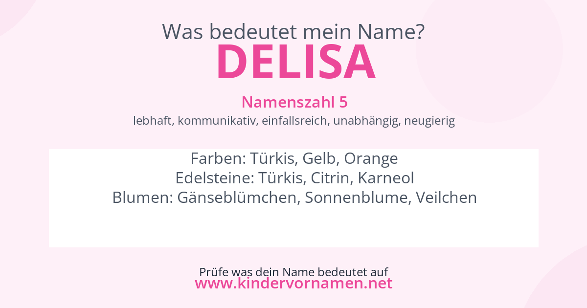 Was bedeutet der Name Delisa?