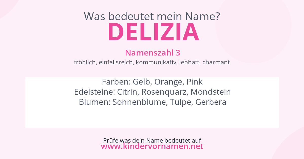 Was bedeutet der Name Delizia?