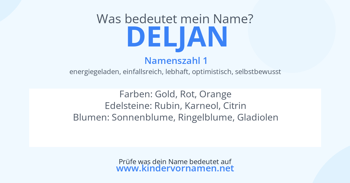 Was bedeutet der Name Deljan?