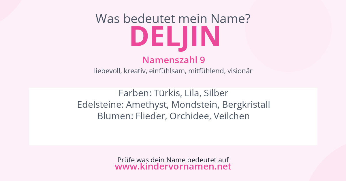 Was bedeutet der Name Deljin?