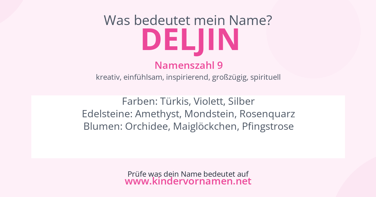 Was bedeutet der Name Deljin?