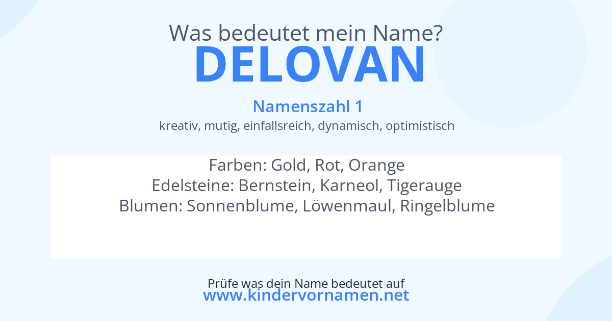 Was bedeutet der Name Delovan?