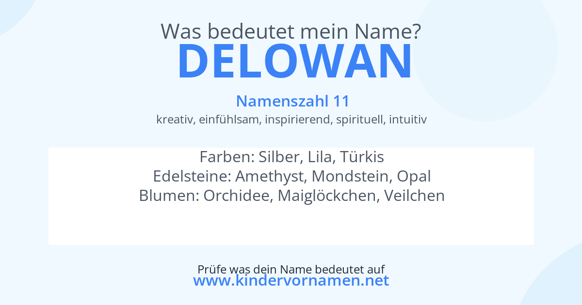 Was bedeutet der Name Delowan?