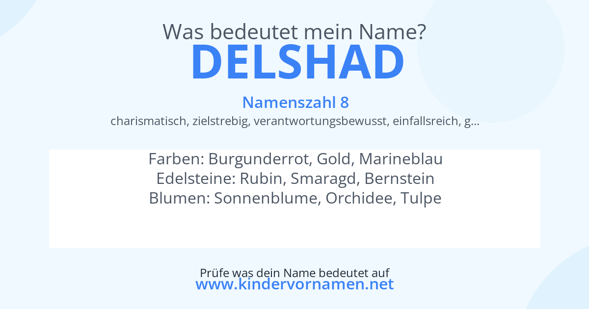 Was bedeutet der Name Delshad?