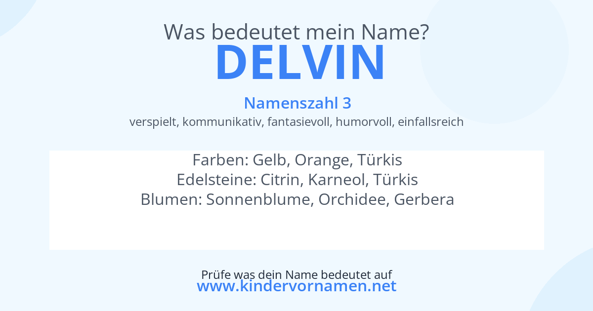 Was bedeutet der Name Delvin?