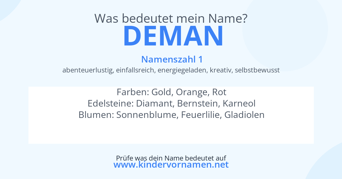 Was bedeutet der Name Deman?