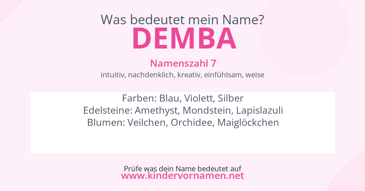 Was bedeutet der Name Demba?