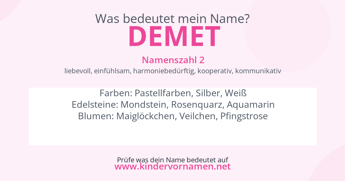 Was bedeutet der Name Demet?