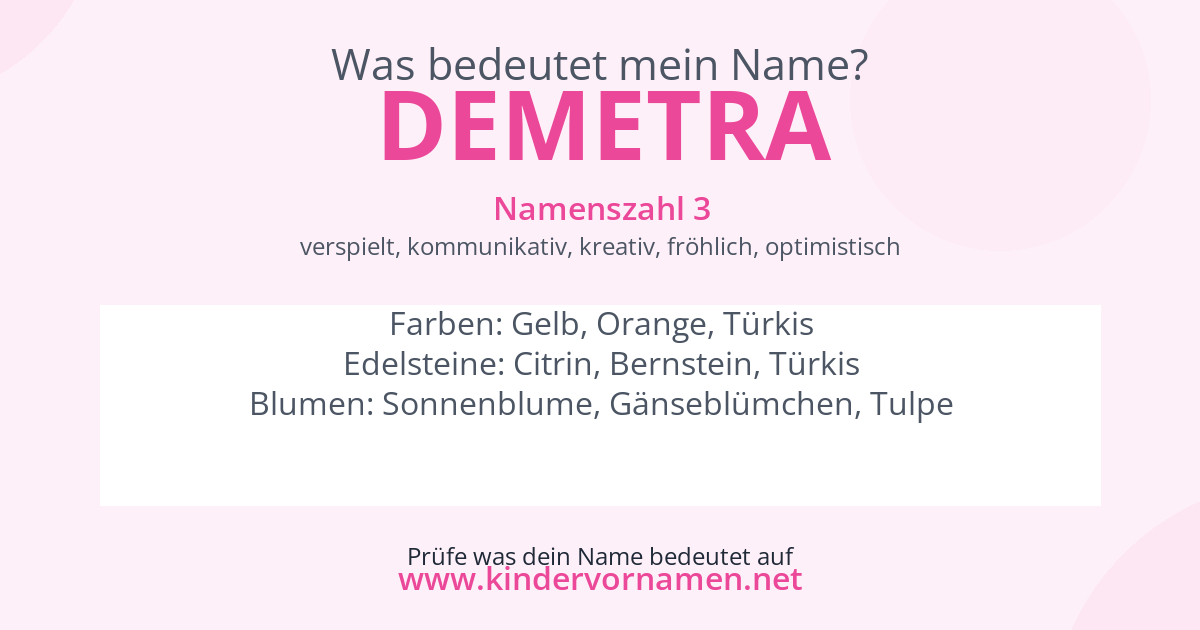 Was bedeutet der Name Demetra?