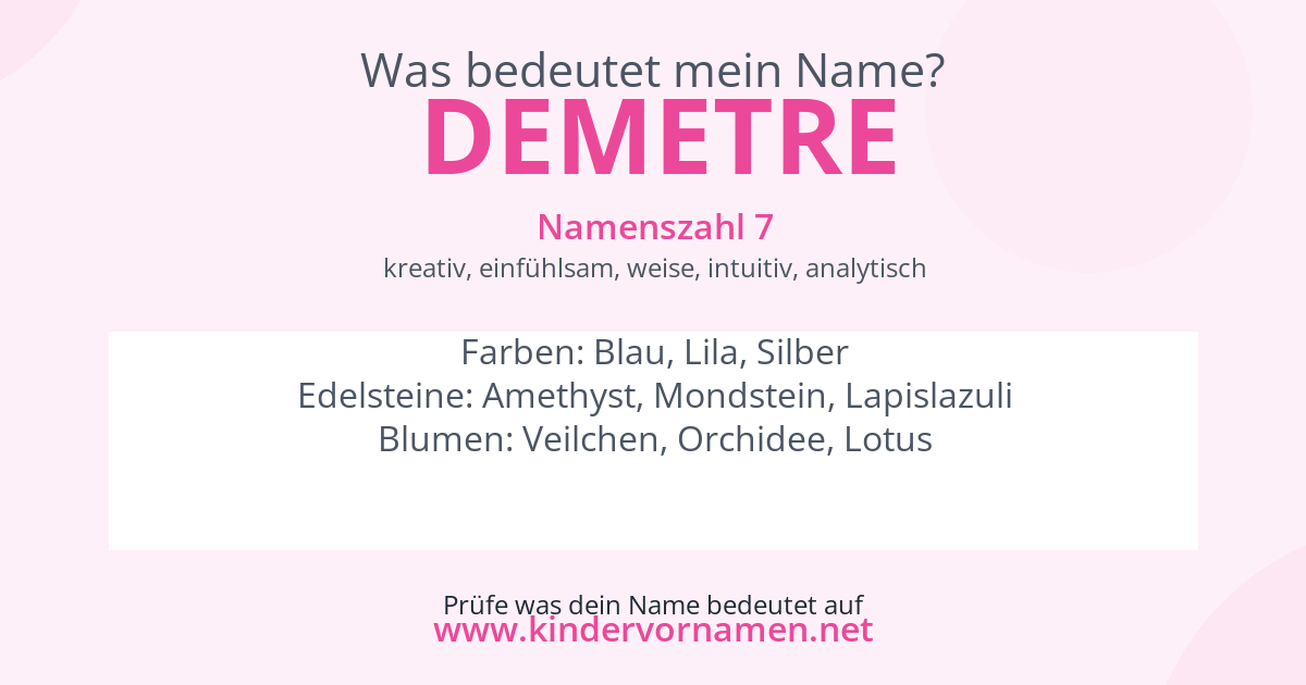 Was bedeutet der Name Demetre?