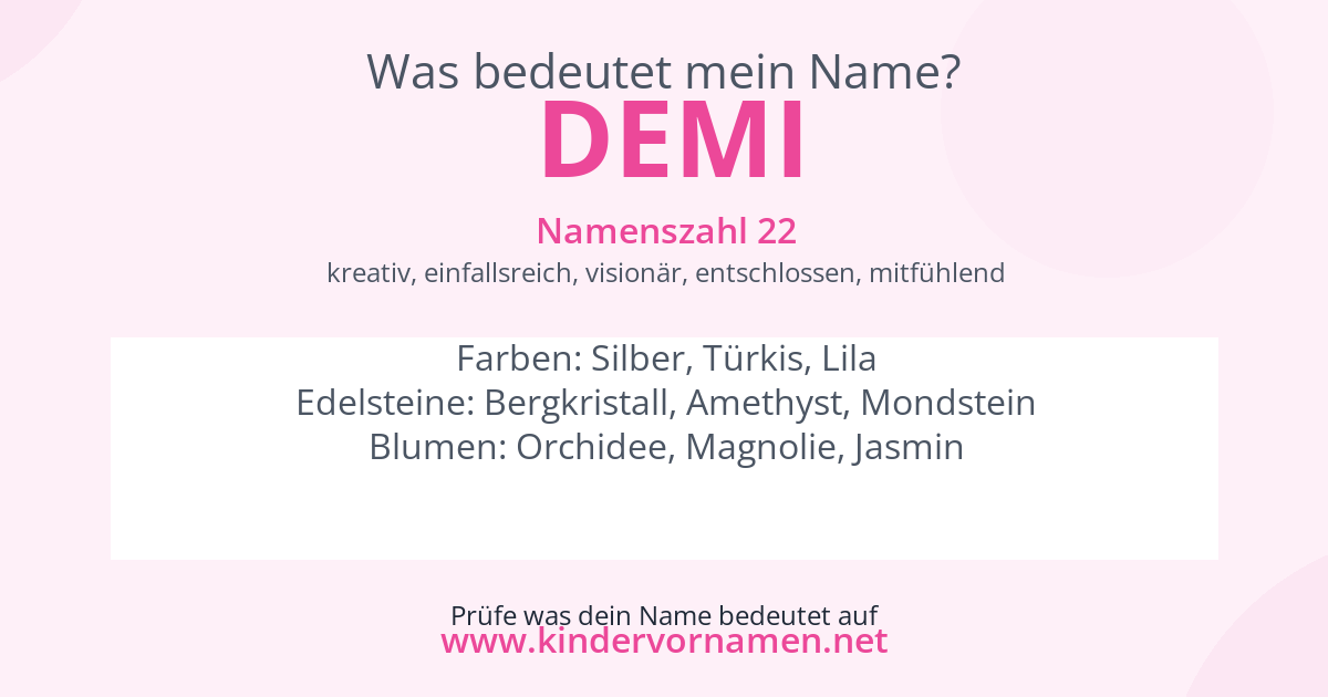 Was bedeutet der Name Demi?